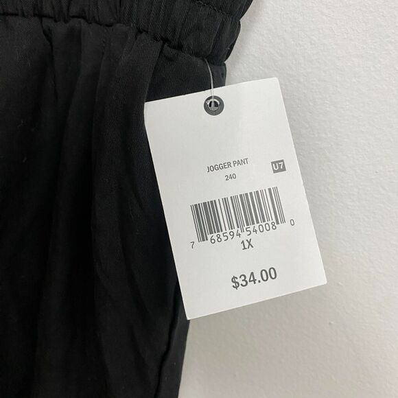 OPHELIA ROE Black Elastic Waist Jogger Pant Women's Plus Size 1X NWT - Picture 3 of 8